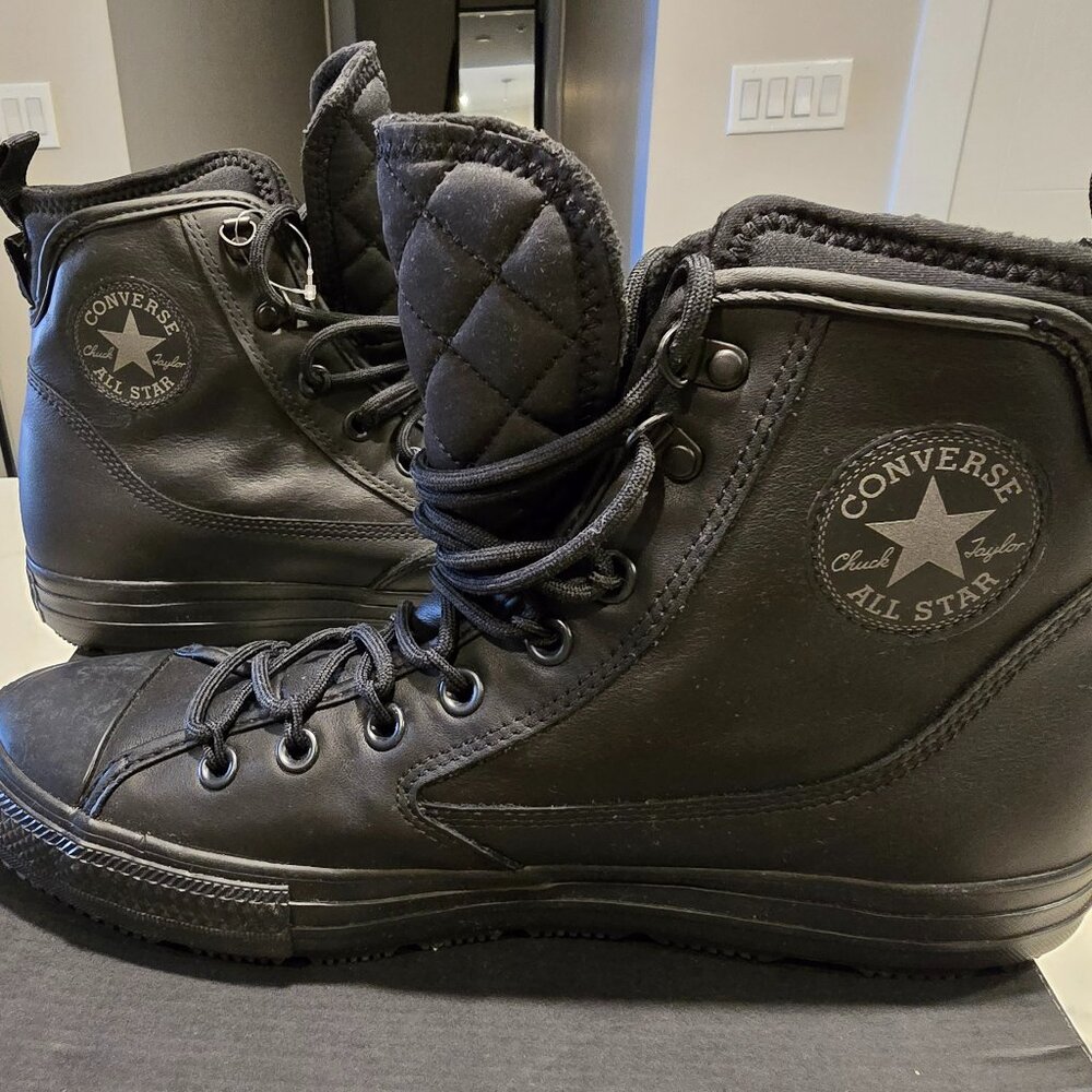 Converse Star ALL TERRAIN Waterproof Leather Boots BLACK SZ 10 NEW
